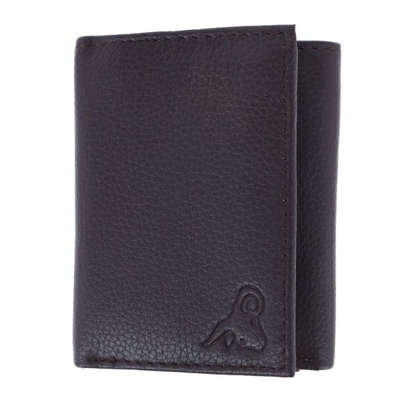 CTM Men's Leather Trifold Wallet - Picture 1 of 5